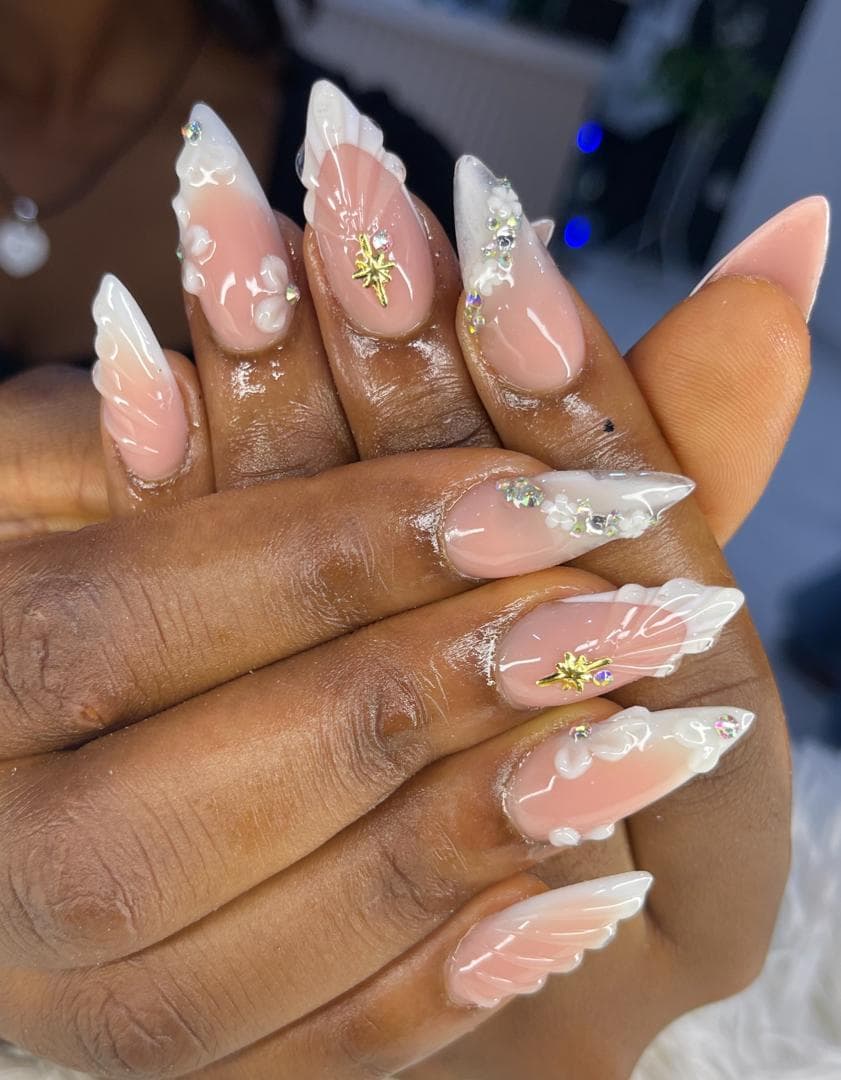 Pink nail art